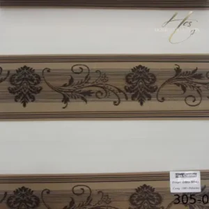 پرده زبرا پلیسه گلدار کد 305-01