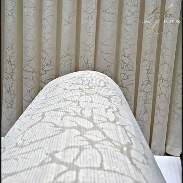 پرده کتان سیم دوزی