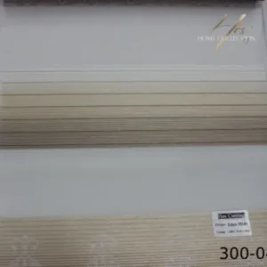 پرده زبرا پلیسه گلدار کد 300-04
