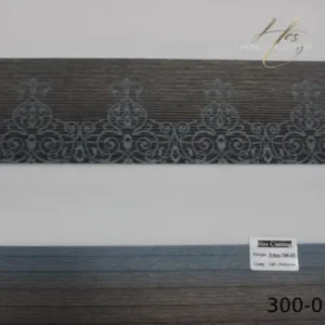 پرده زبرا پلیسه گلدار کد 300-03