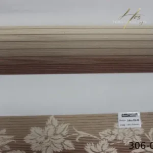 پرده زبرا پلیسه گلدار کد 306-04